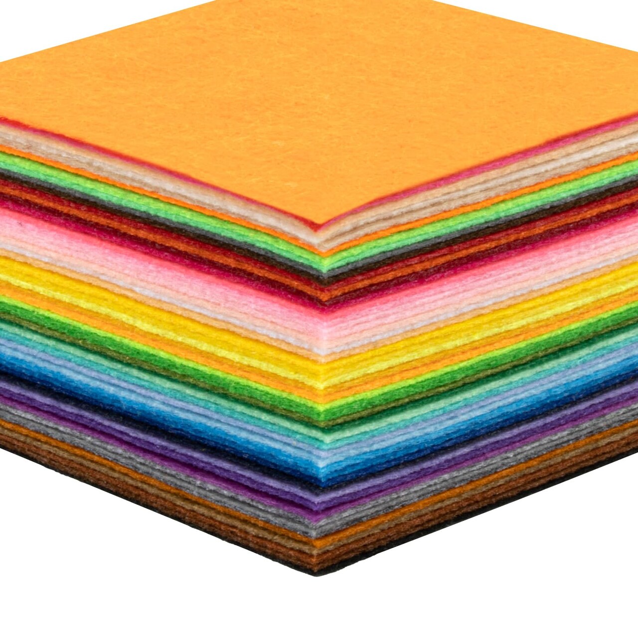 100PCS Colored Felt Sheets - 3.7 x 3.7 inches & 1mm Thick Non-Woven Fabric for DIY Craft Fabric, Cutting, Sewing, Shaping Suitable for Craft, Home Decoration